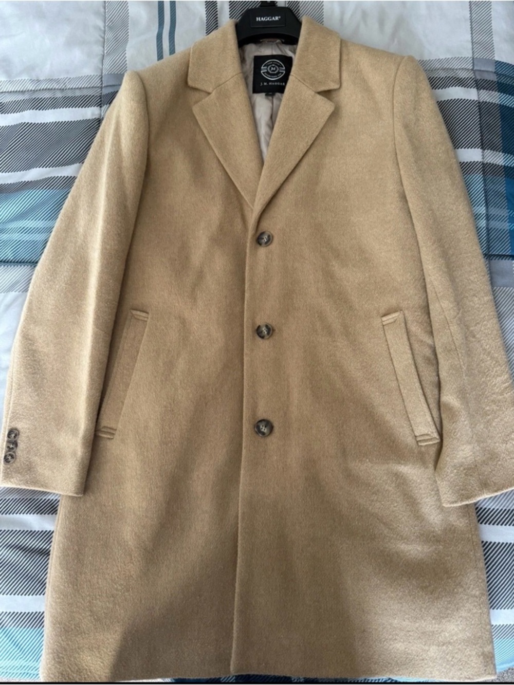 Haggar Camel Tan Single-Breasted Pea Coat
